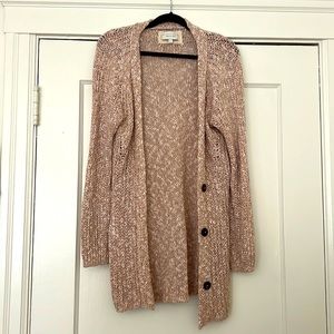Anthropologie Oversized Pink Knit Cardigan Sweater